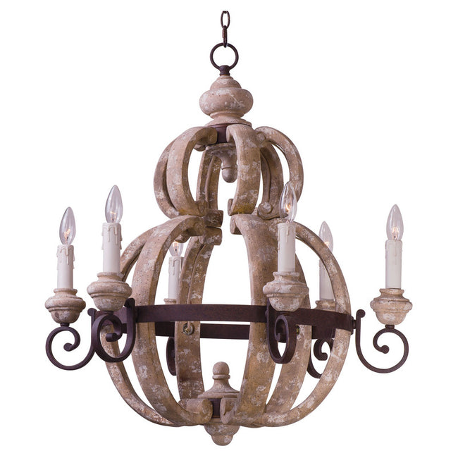 Maxim 39605SW - Olde World 6 Light 31" Chandelier