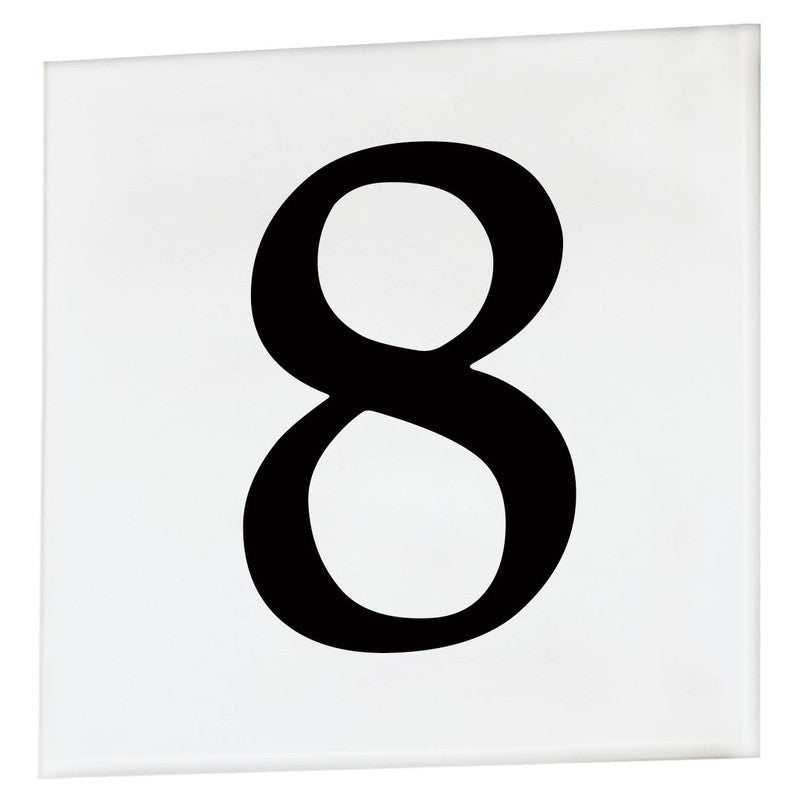Maxim 53668WT - 4.5" Square House Number Tile (Serif) - 8
