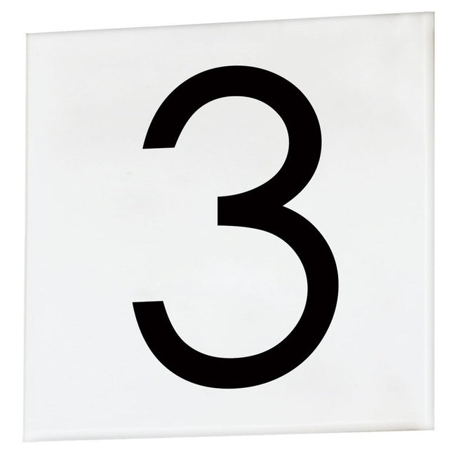 Maxim 53673WT - 4.5" Square House Number Tile (Sans Serif) - 3