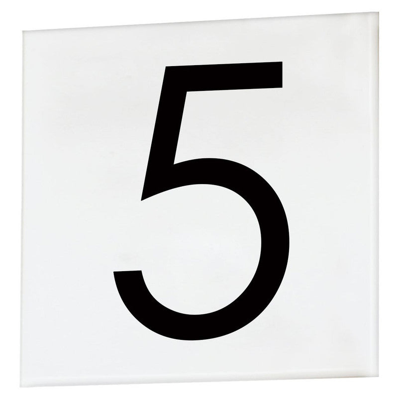 Maxim 53675WT - 4.5" Square House Number Tile (Sans Serif) - 5