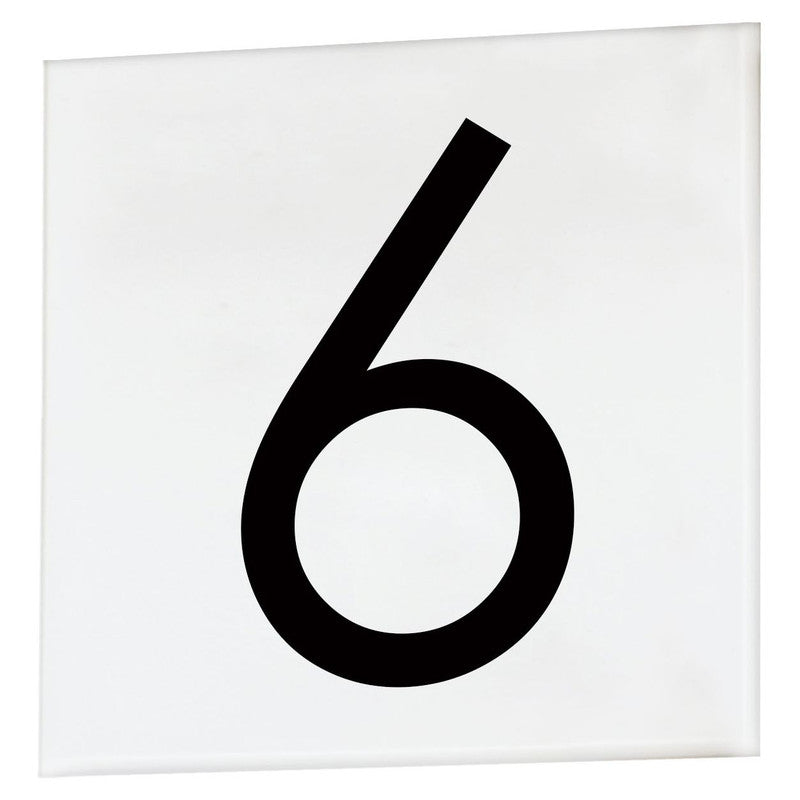 Maxim 53676WT - 4.5" Square House Number Tile (Sans Serif) - 6/9