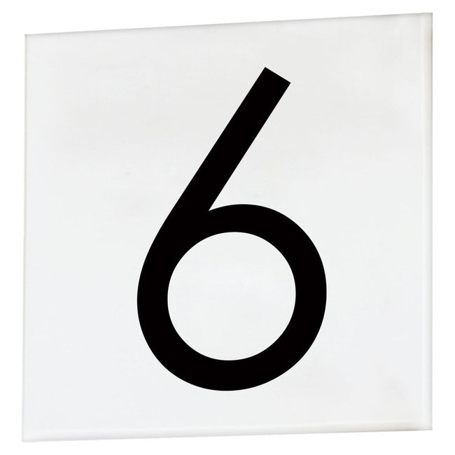 Maxim 53676WT - 4.5" Square House Number Tile (Sans Serif) - 6/9