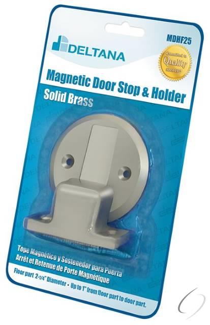 MDHF25BP15 Magnetic Door Holder Flush 2-1/2" Diameter Blister Pack; Satin Nickel Finish