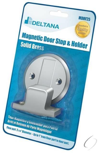 MDHF25BP26 Magnetic Door Holder Flush 2-1/2" Diameter Blister Pack; Bright Chrome Finish