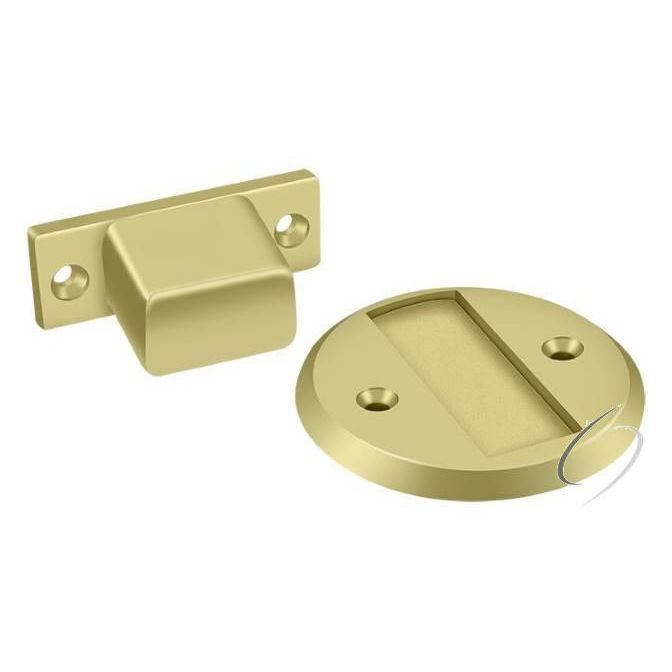 MDHF25U3 Magnetic Door Holder Flush 2-1/2" Diameter; Bright Brass Finish