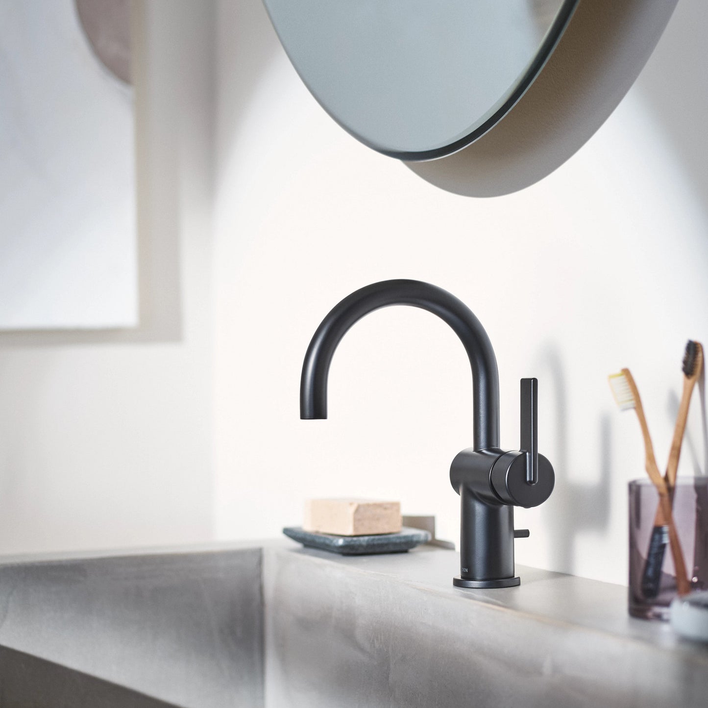 6221BL - Cia Matte Black One-Handle High Arc Bathroom Faucet