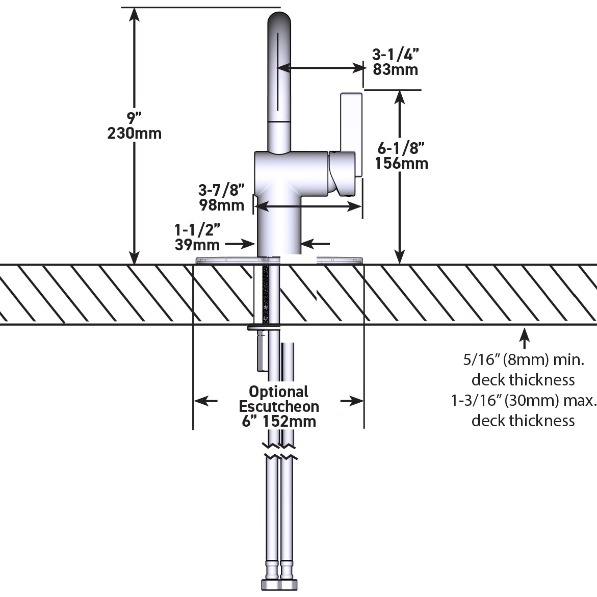 6221BL - Cia Matte Black One-Handle High Arc Bathroom Faucet