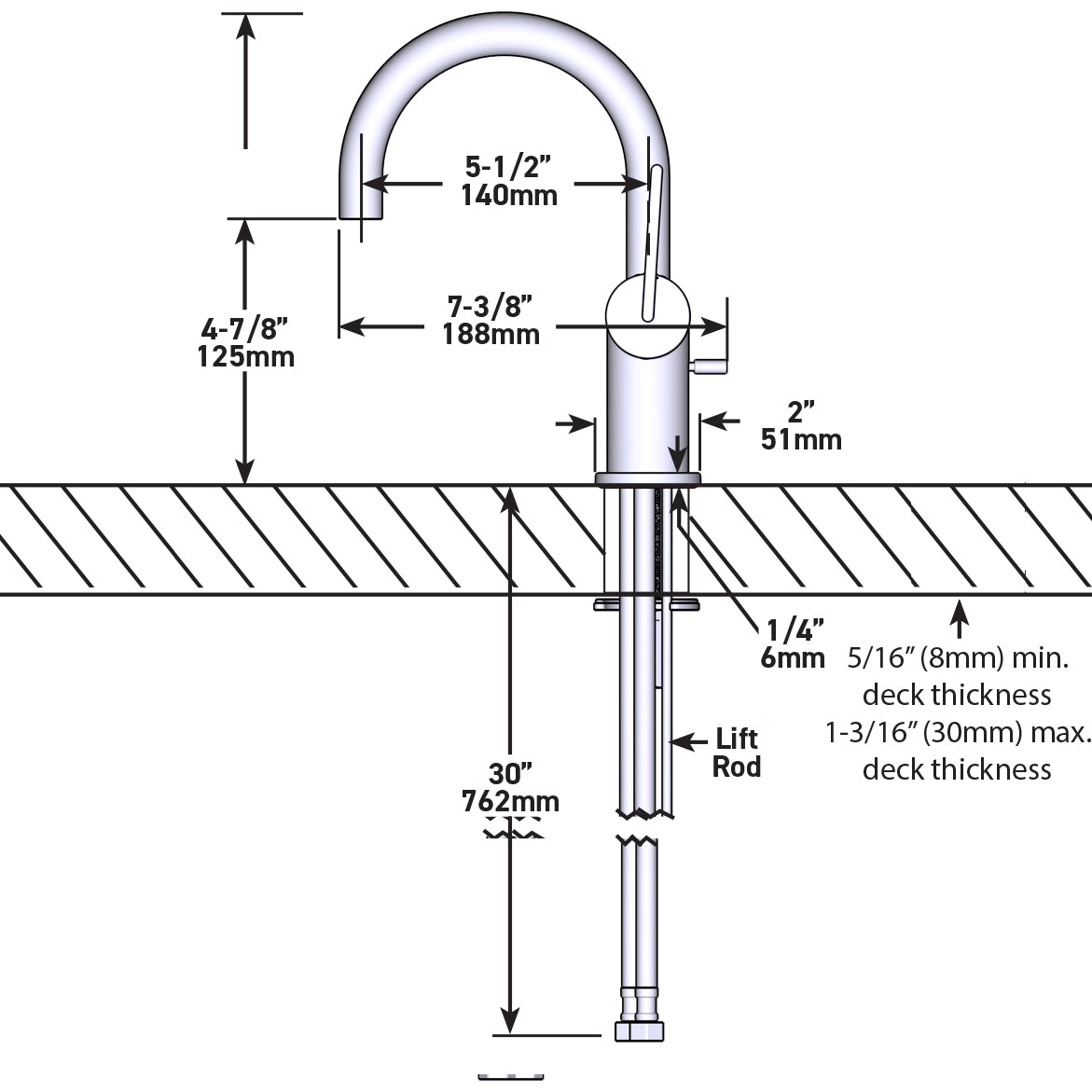 6221BL - Cia Matte Black One-Handle High Arc Bathroom Faucet