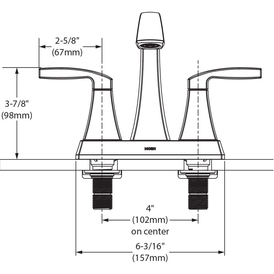 Voss Two-Handle High Arc Bathroom Faucet