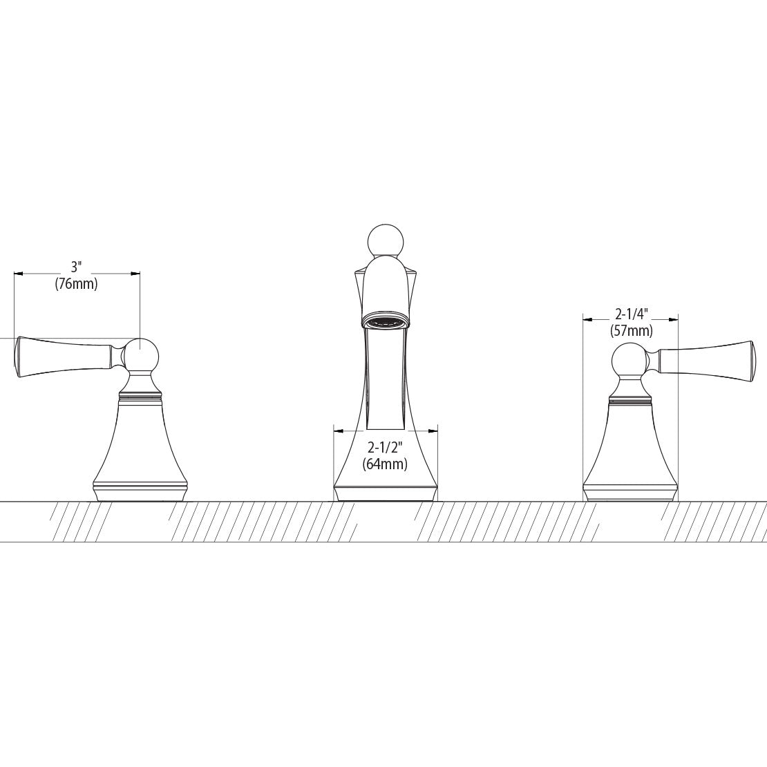 Wynford Two-Handle High Arc Bathroom Faucet - Trim Only