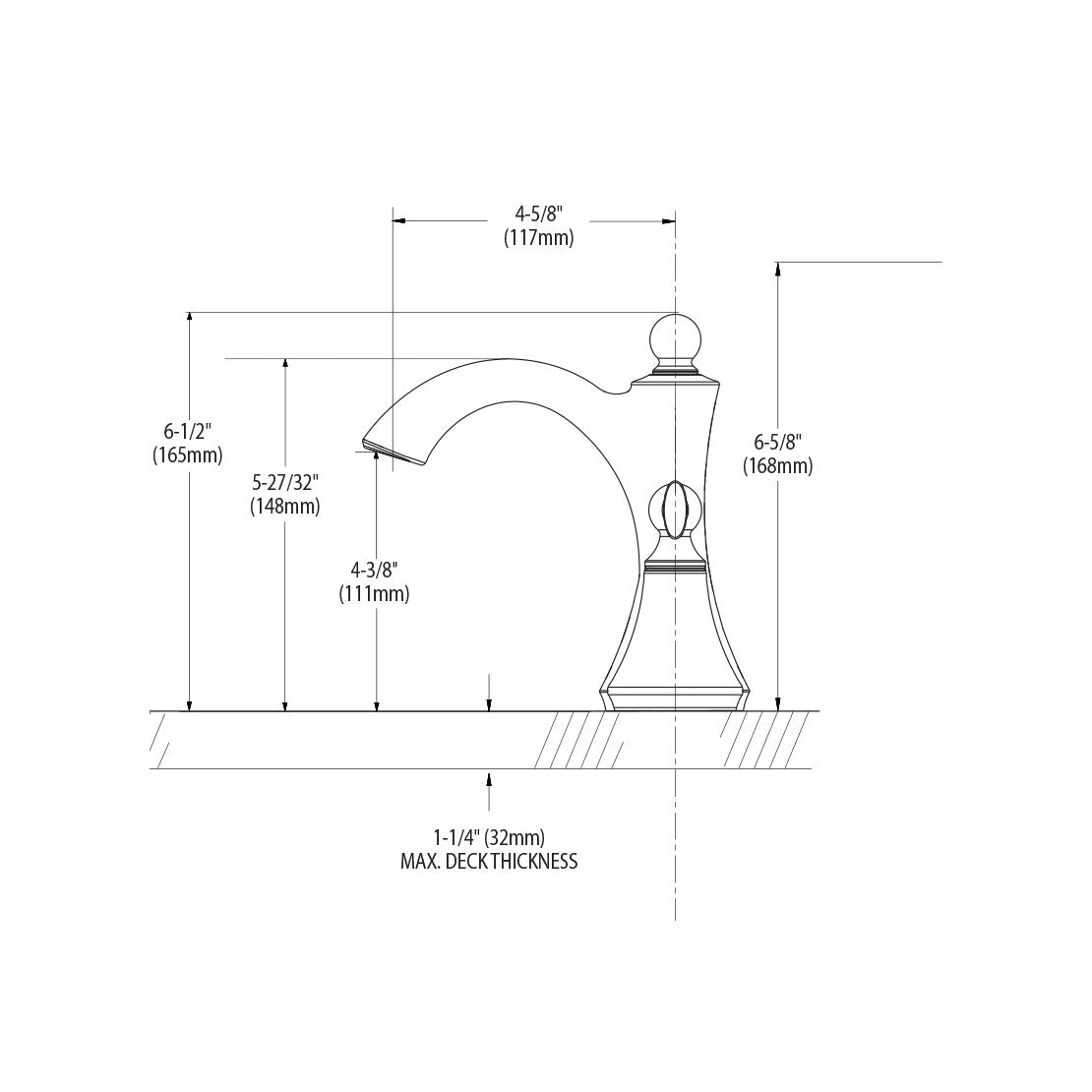 Wynford Two-Handle High Arc Bathroom Faucet - Trim Only