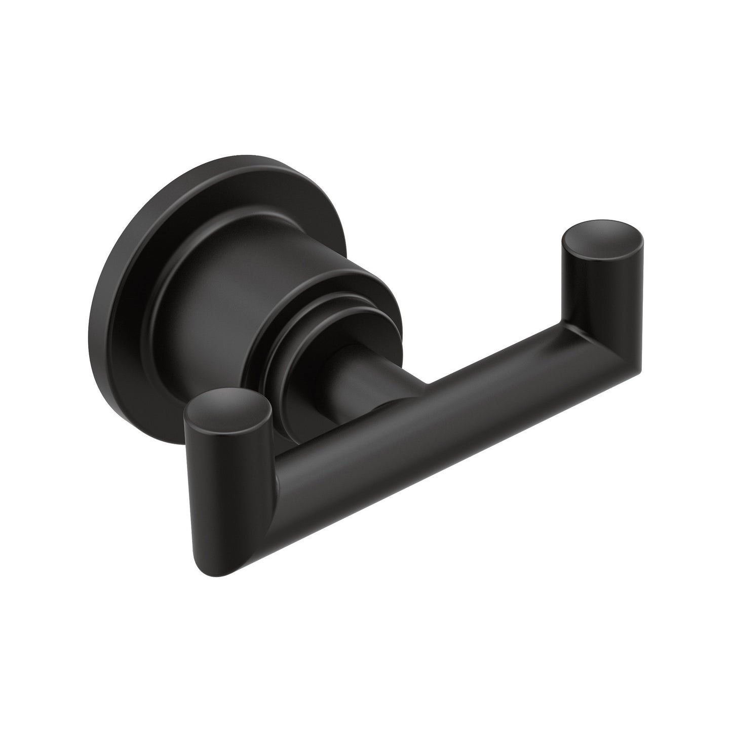 YB0803BL - Arris Double Robe Hook in Matte Black
