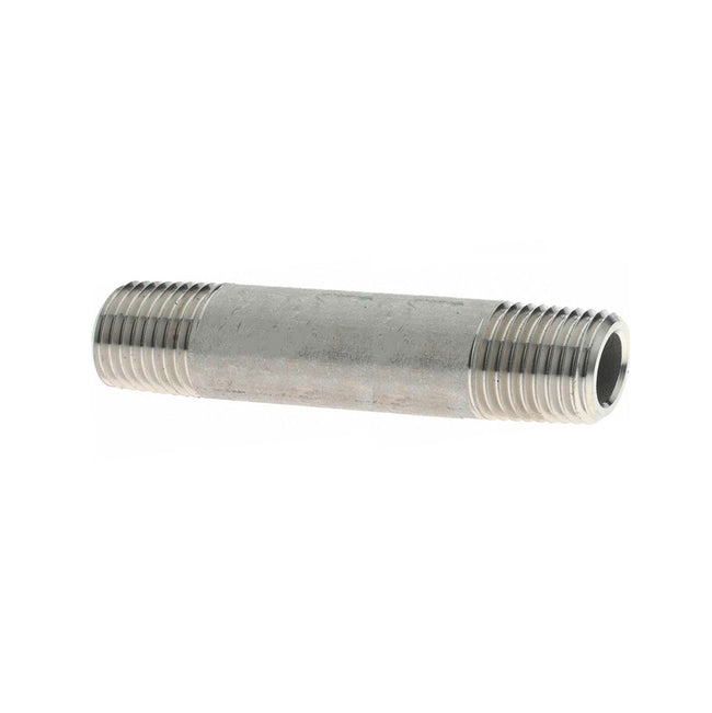 6004-300 - 1/4" x 3" L Threaded Pipe Nipple, 316/316L Stainless Steel Schedule 40
