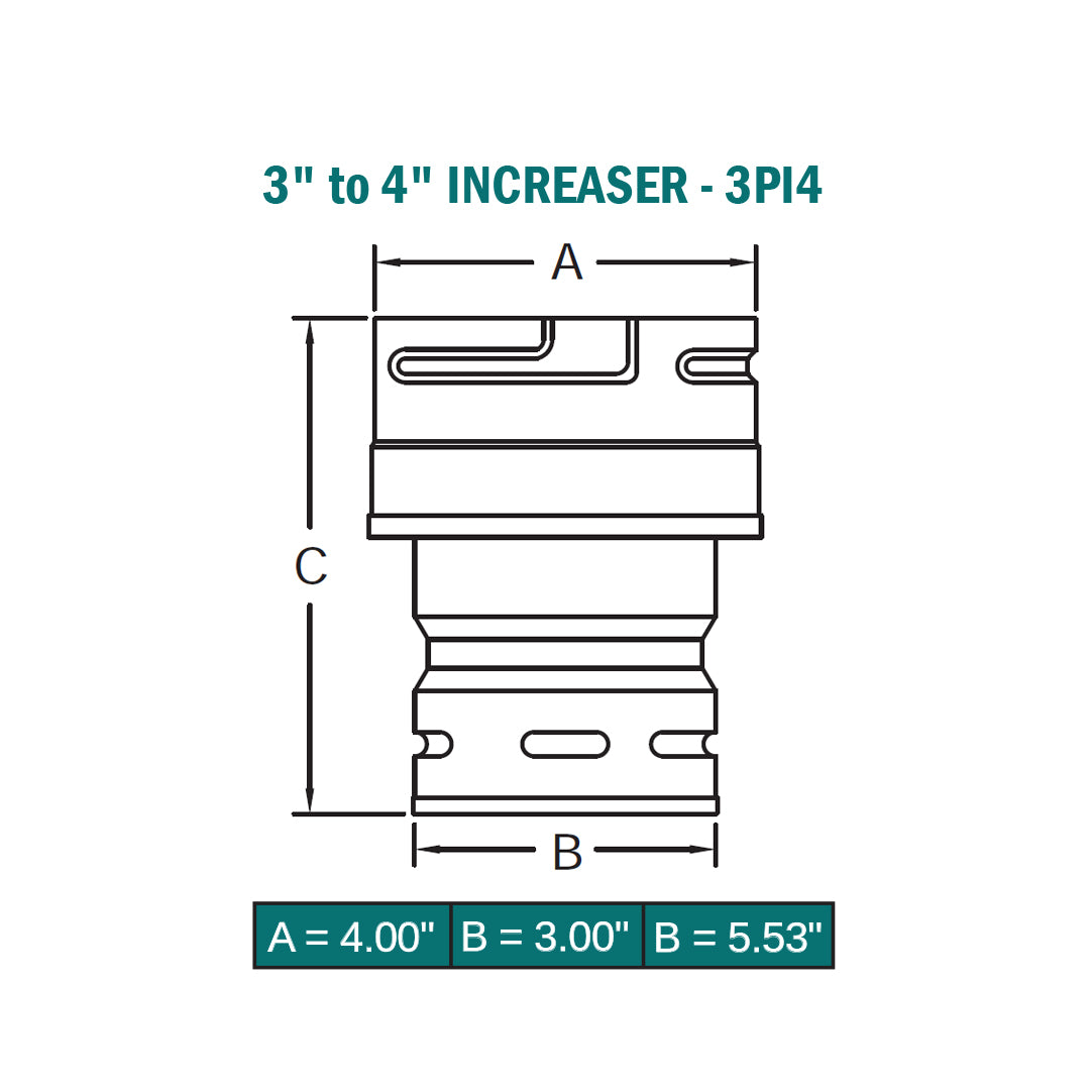 3PI4 - Biomass / Pellet Increaser - 3" to 4"