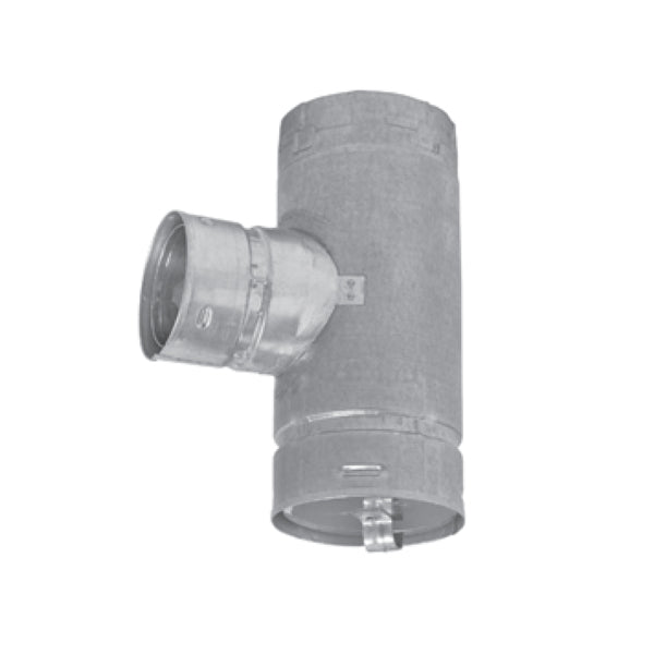 4PT3 - Biomass / Pellet Reduced Tap Tee with Pull-Off Cap - 4" x 3"