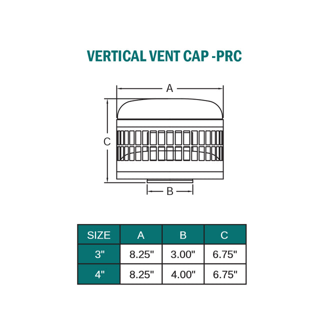 4PRC - Biomass / Pellet Vertical Vent Cap - 4"