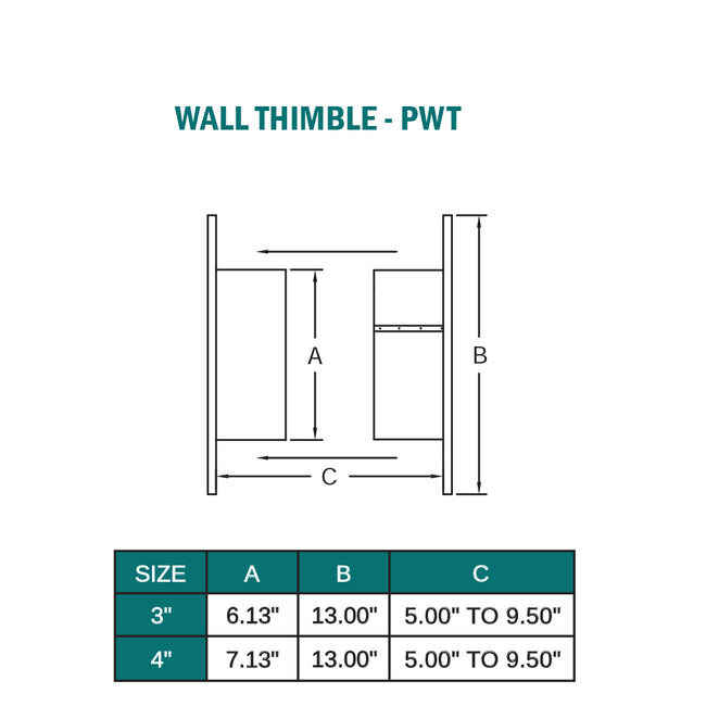 4PWT - Biomass / Pellet Wall Thimble - 4"