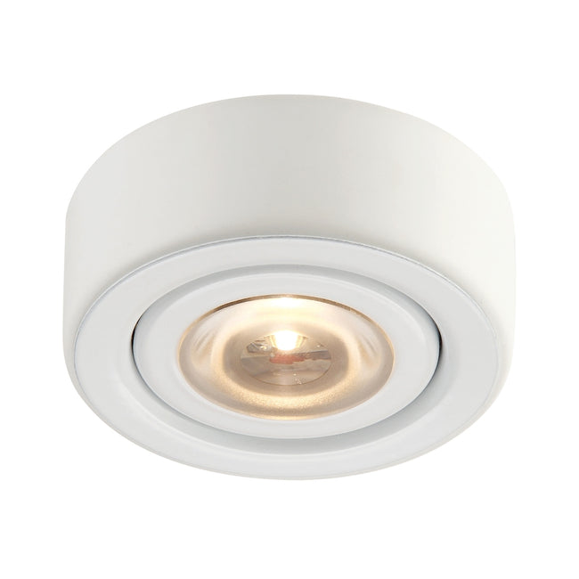 ELK Lighting MLE-101-30 - Eco 3" Wide 1-Light Puck Light in White with Clear Glass Diffuser - Integr