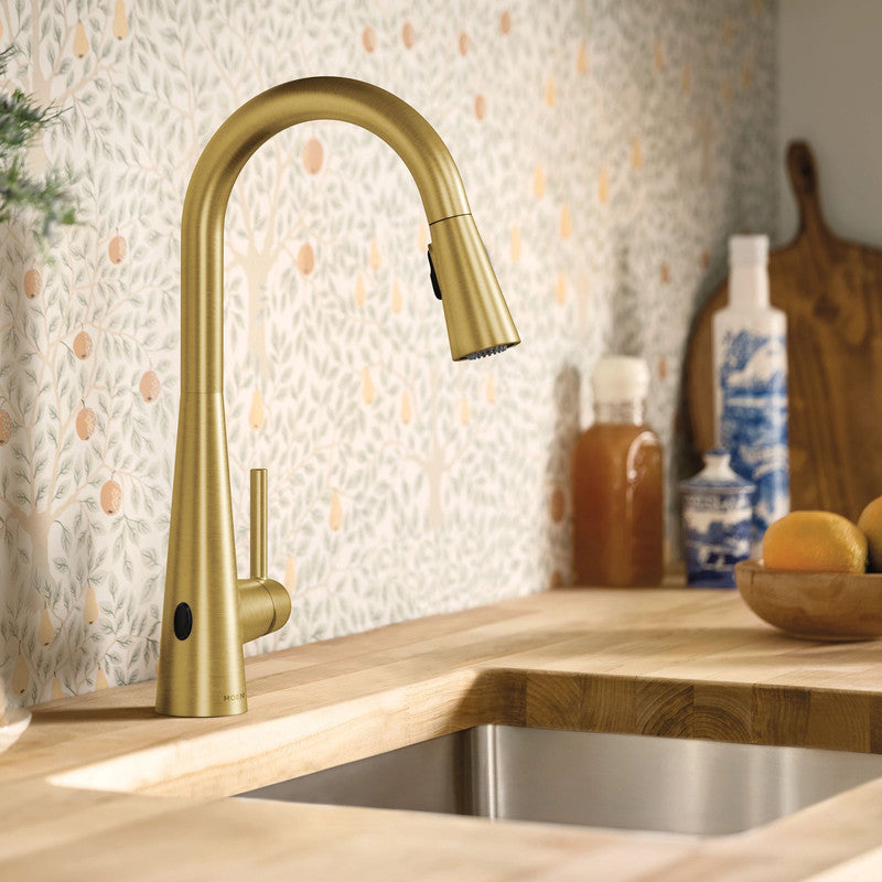 Moen 7864EW - Sleek MotionSense Wave One-Handle High Arc Pulldown Kitchen Faucet
