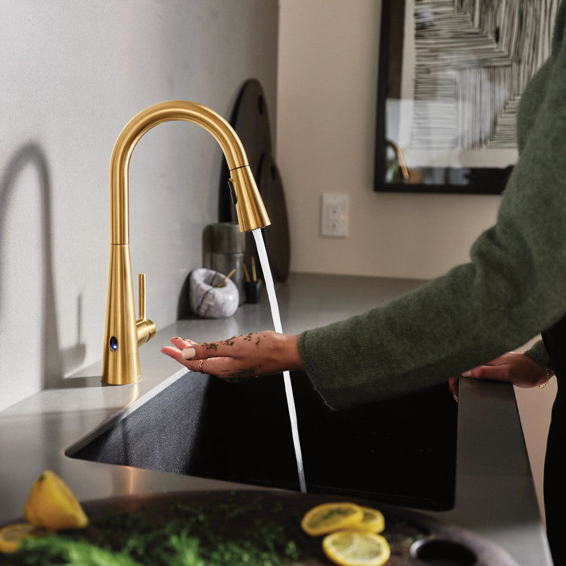 Moen 7864EW - Sleek MotionSense Wave One-Handle High Arc Pulldown Kitchen Faucet
