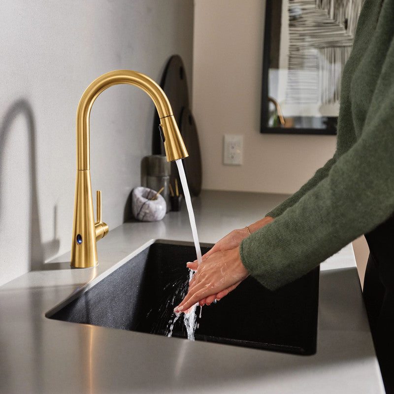 Moen 7864EW - Sleek MotionSense Wave One-Handle High Arc Pulldown Kitchen Faucet