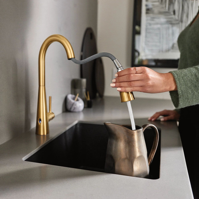 Moen 7864EW - Sleek MotionSense Wave One-Handle High Arc Pulldown Kitchen Faucet