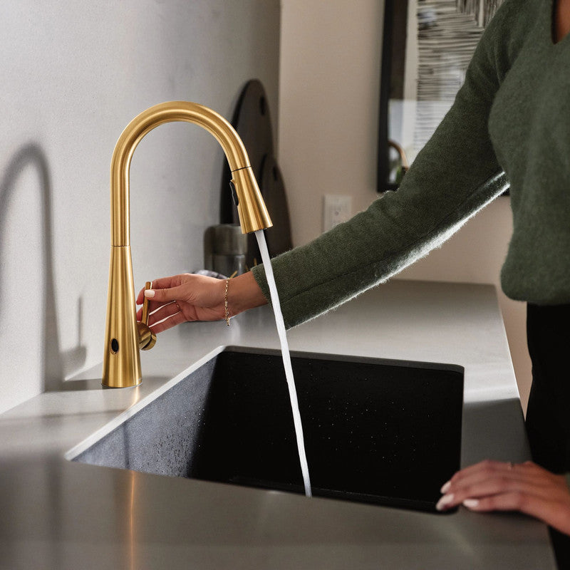 Moen 7864EW - Sleek MotionSense Wave One-Handle High Arc Pulldown Kitchen Faucet