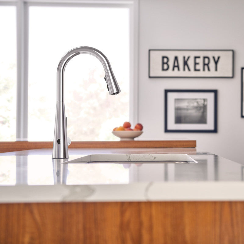 Moen 7864EW - Sleek MotionSense Wave One-Handle High Arc Pulldown Kitchen Faucet