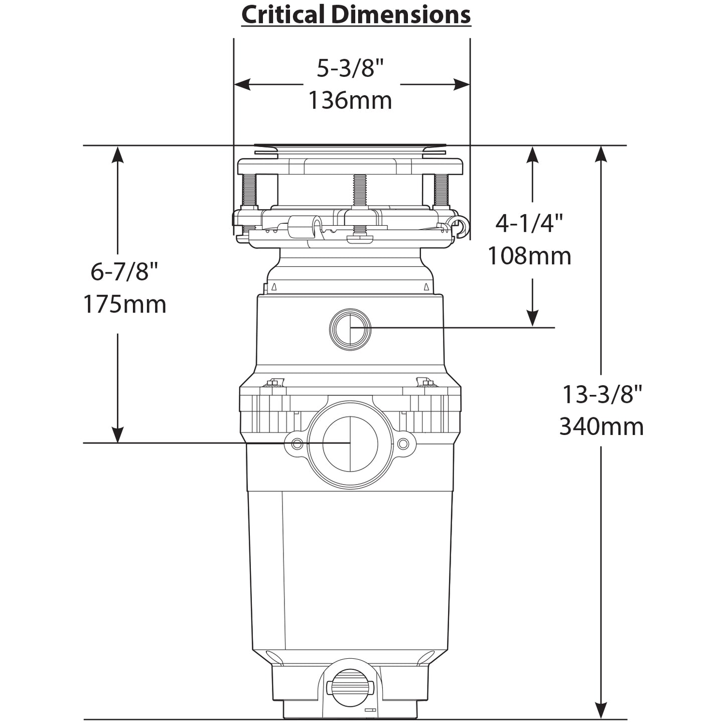 Moen GXP33C - 1/3 Horsepower GX PRO Series Lite Garbage Disposal
