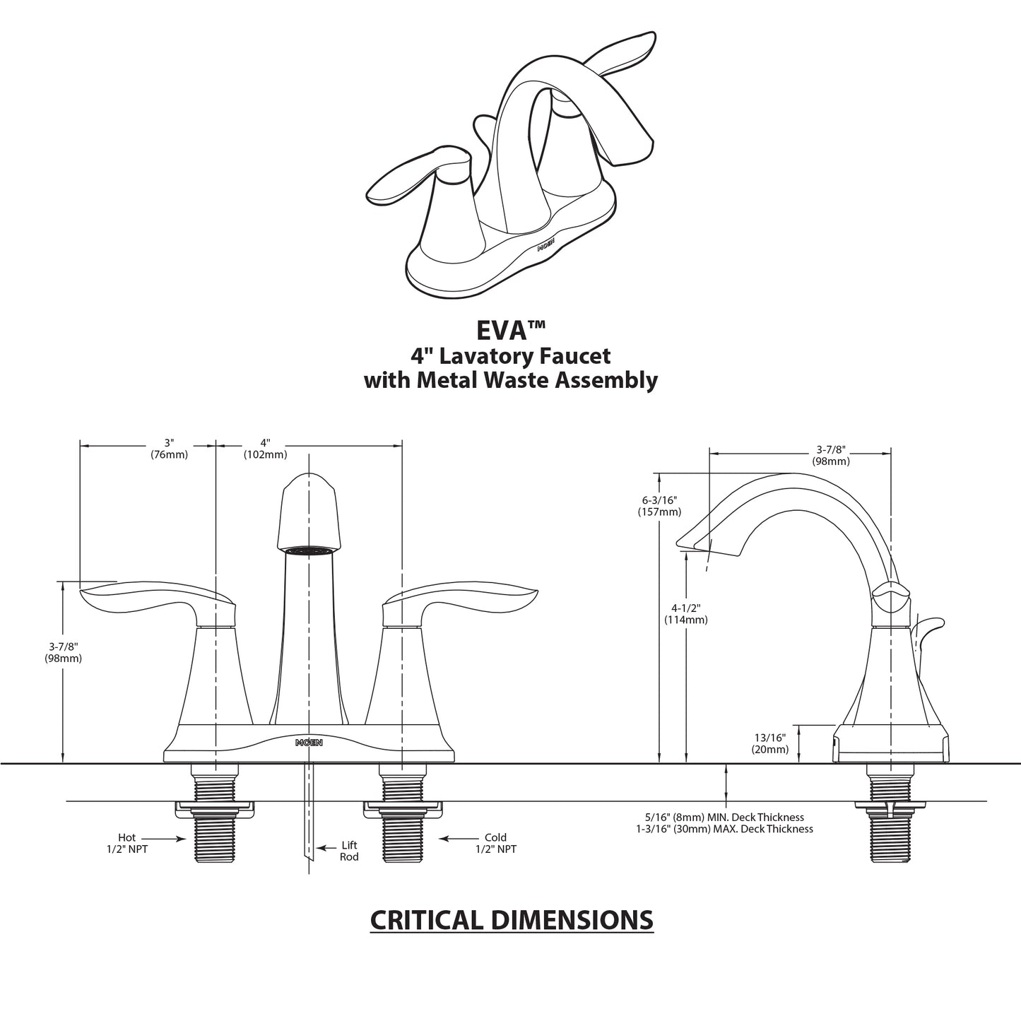 6410 - Eva Centerset Two-Handle Bathroom Faucet