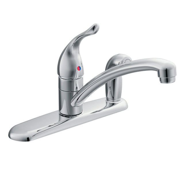 Chateau One-Handle Low Arc Kitchen Faucet with Integrated Side Spray