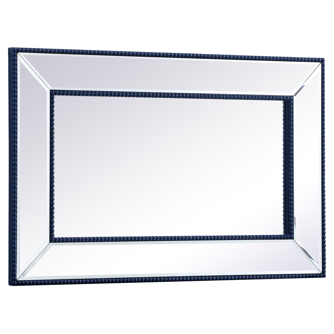 MR32032BL Iris 32" x 20" Beaded Frame Mirror in Blue
