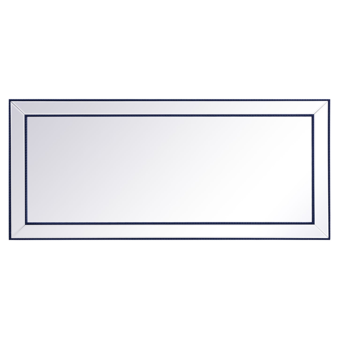 MR33272BL Iris 72" x 32" Beaded Frame Mirror in Blue