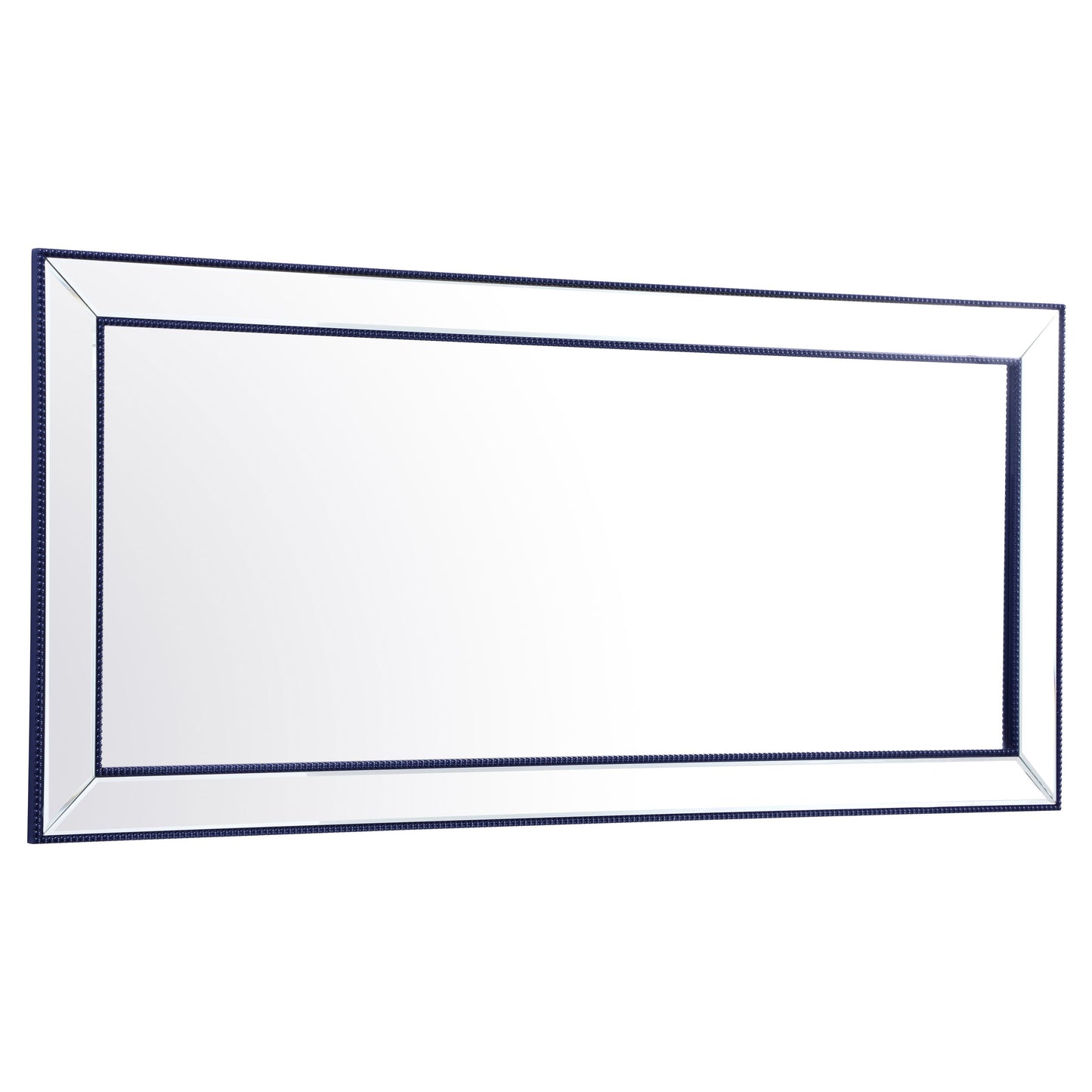 MR33272BL Iris 72" x 32" Beaded Frame Mirror in Blue