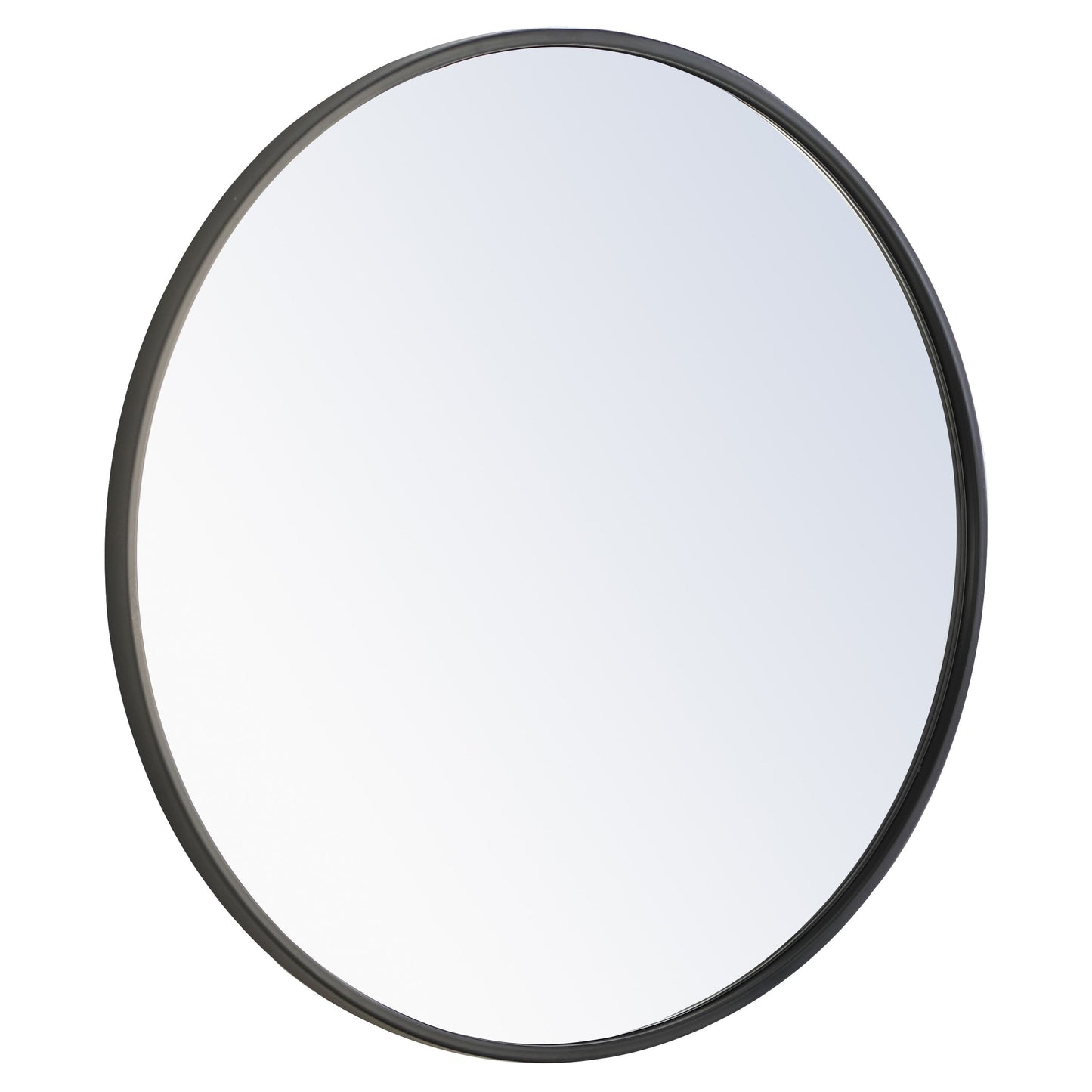 MR4031BK Eternity 24" x 24" Metal Framed Round Mirror in Black