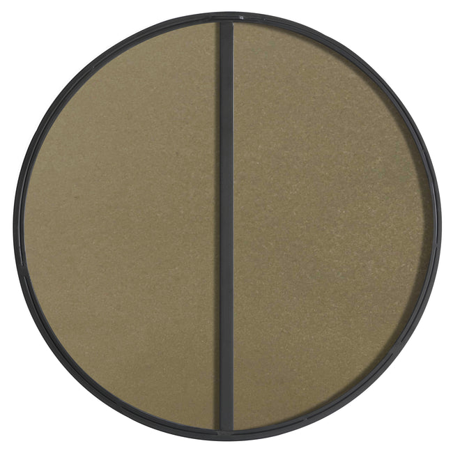 MR4031BK Eternity 24" x 24" Metal Framed Round Mirror in Black