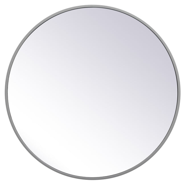 MR4031GR Eternity 24" x 24" Metal Framed Round Mirror in Grey