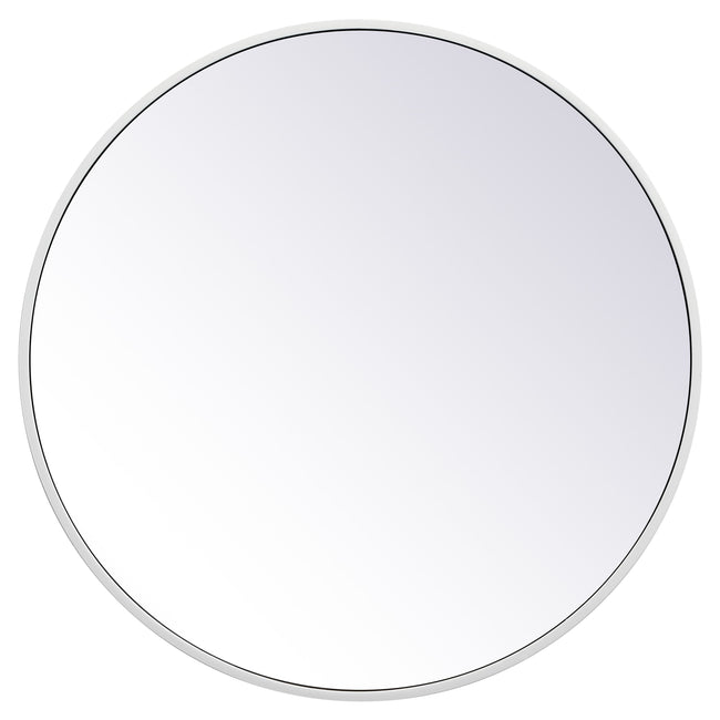 MR4031WH Eternity 24" x 24" Metal Framed Round Mirror in White