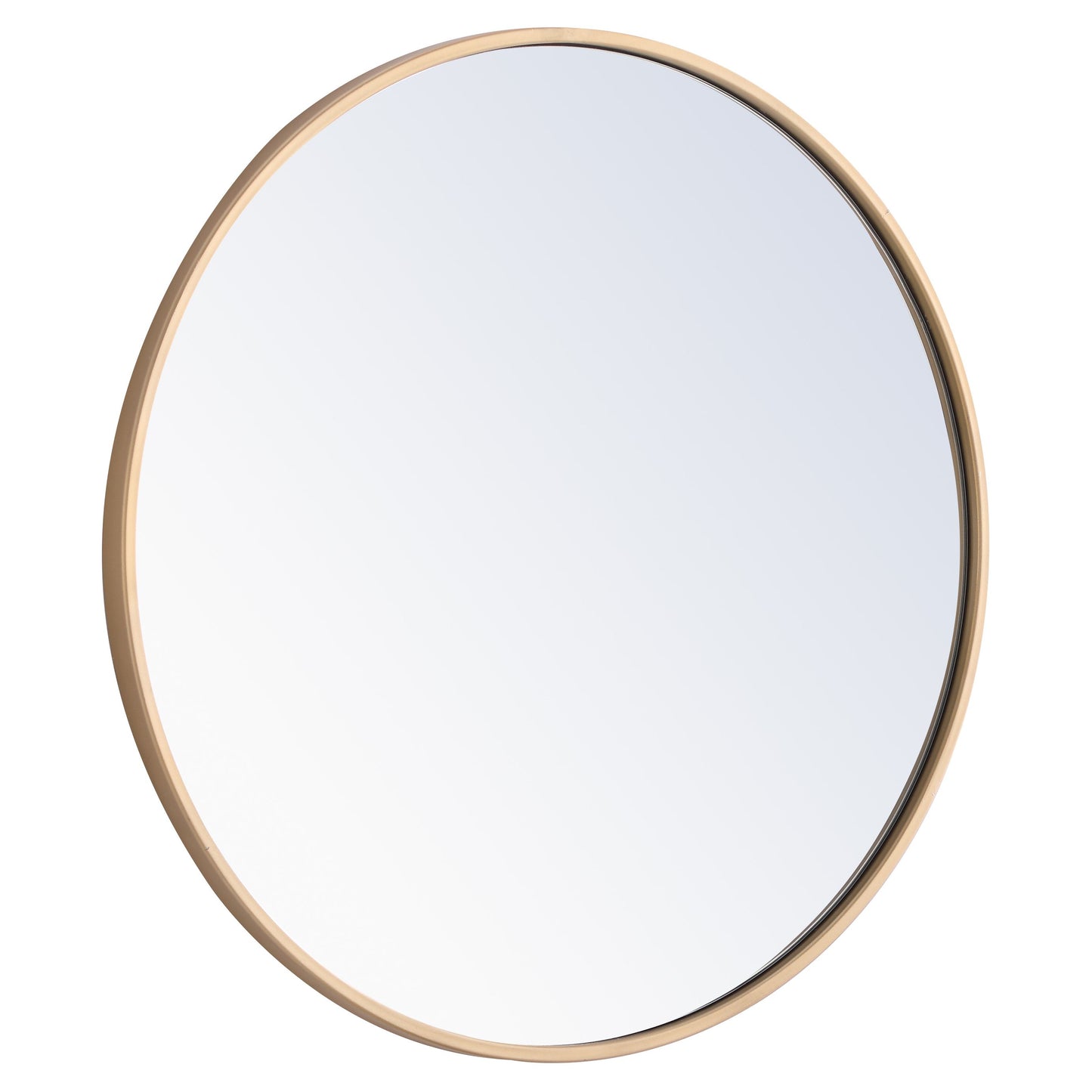 MR4032BR Eternity 24" x 24" Metal Framed Round Mirror in Brass