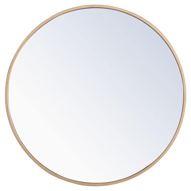 MR4032BR Eternity 24" x 24" Metal Framed Round Mirror in Brass