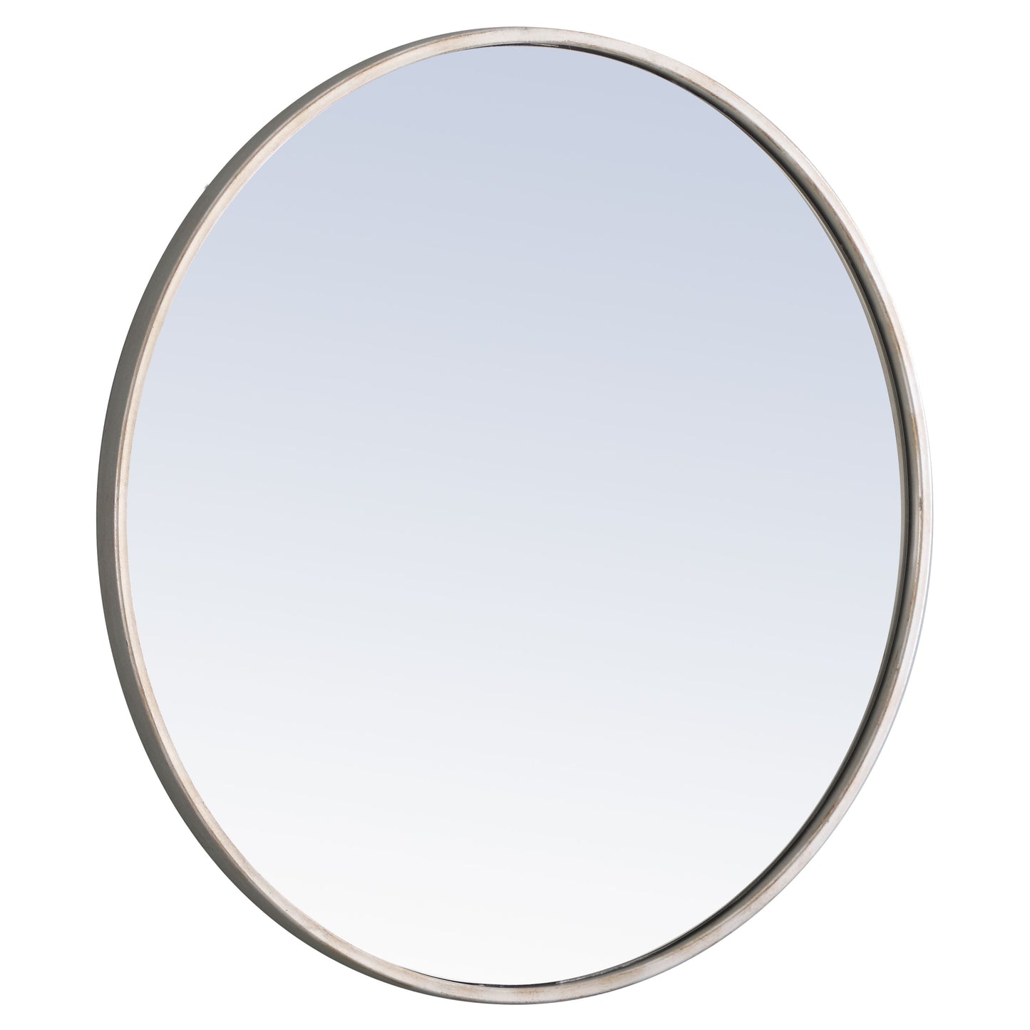 MR4033S Eternity 24" x 24" Metal Framed Round Mirror in Silver