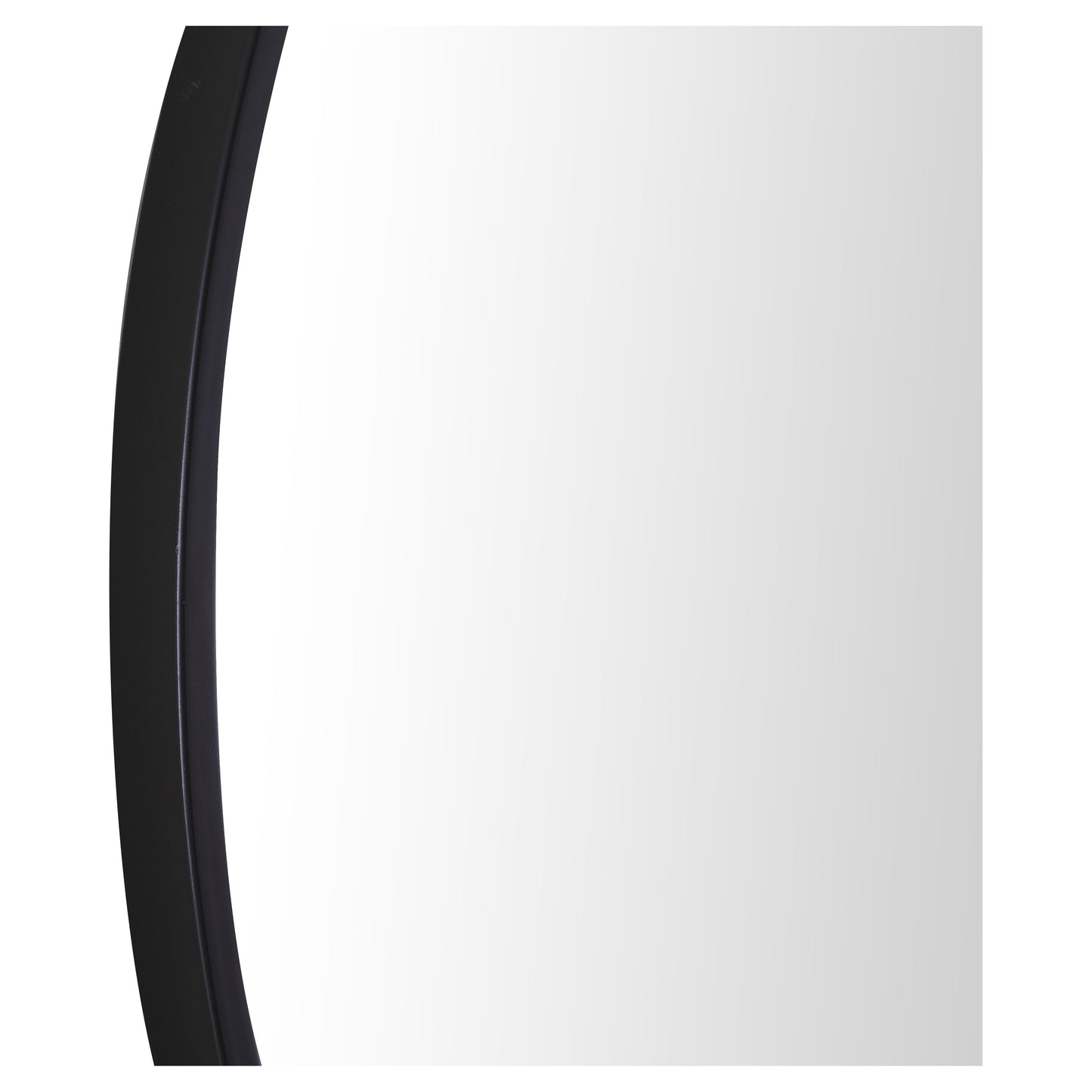 MR4034BK Eternity 28" x 28" Metal Framed Round Mirror in Black