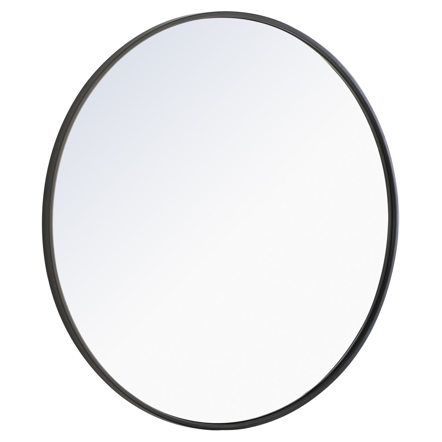 MR4034BK Eternity 28" x 28" Metal Framed Round Mirror in Black