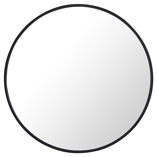MR4034BK Eternity 28" x 28" Metal Framed Round Mirror in Black