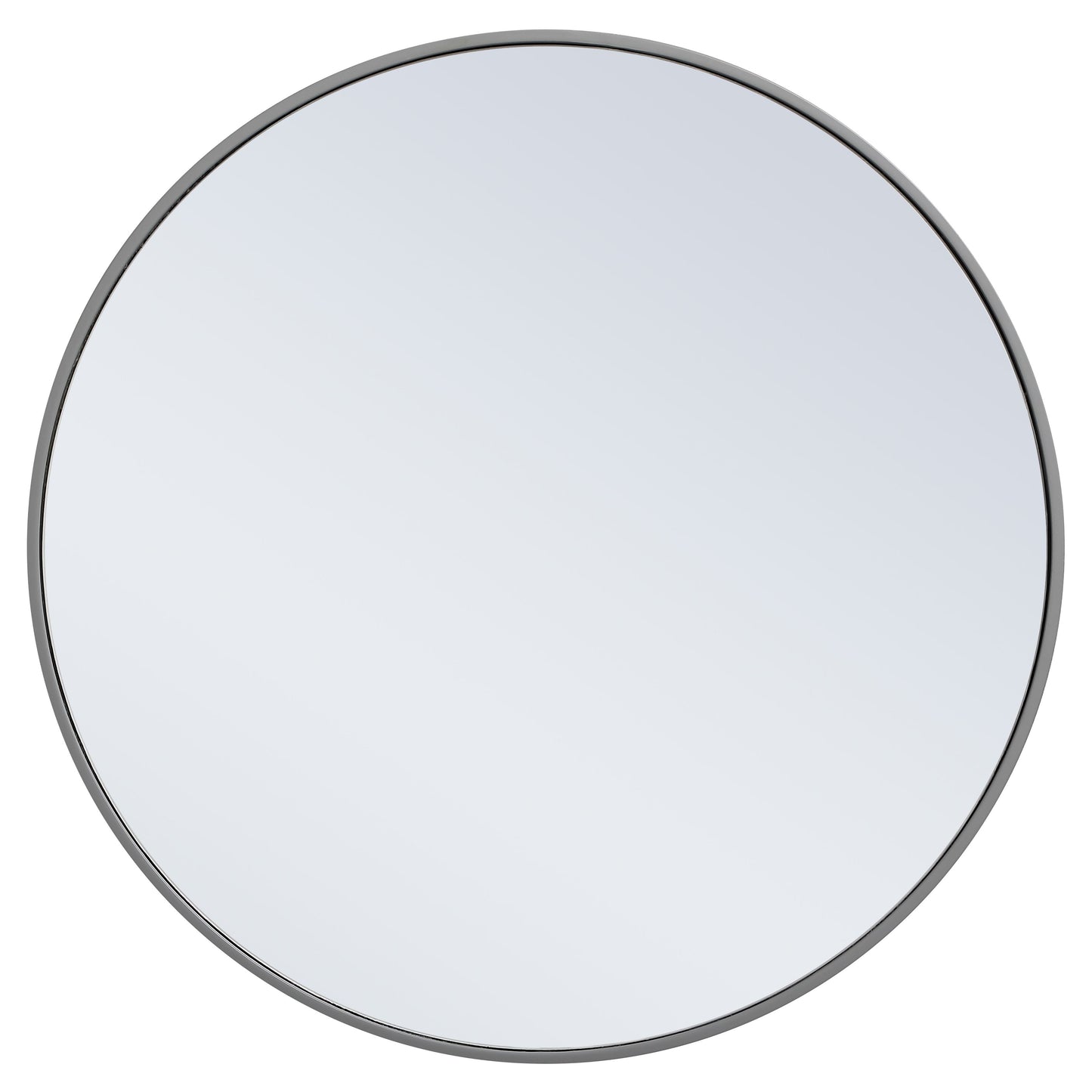 MR4034GR Eternity 28" x 28" Metal Framed Round Mirror in Grey