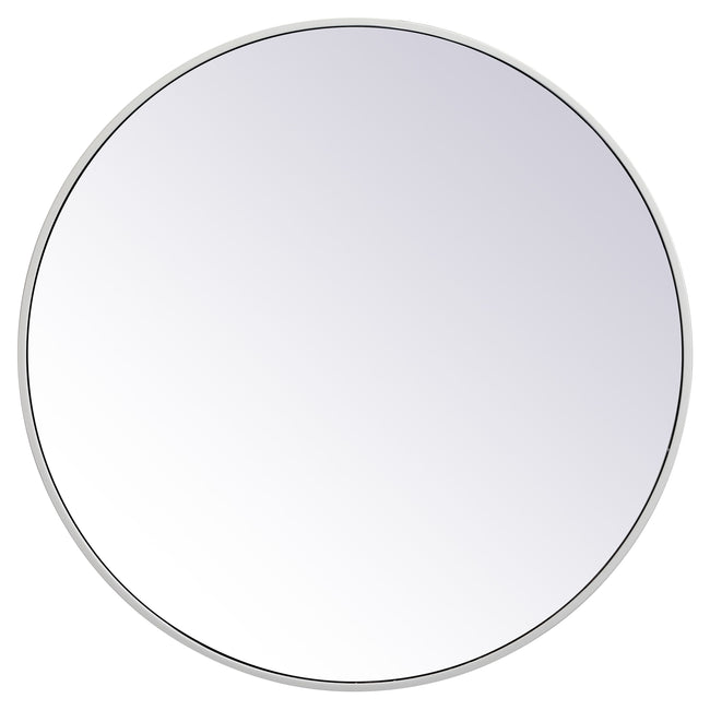 MR4034WH Eternity 28" x 28" Metal Framed Round Mirror in White