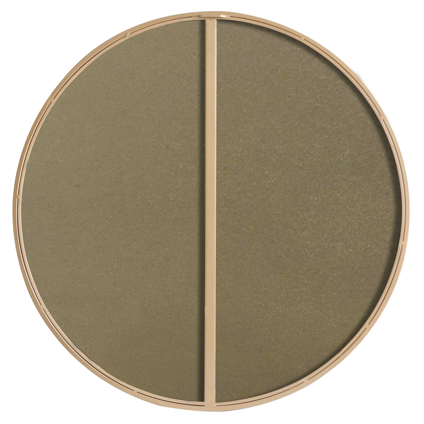 MR4035BR Eternity 28" x 28" Metal Framed Round Mirror in Brass