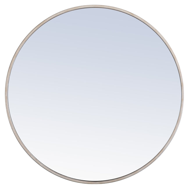 MR4036S Eternity 28" x 28" Metal Framed Round Mirror in Silver