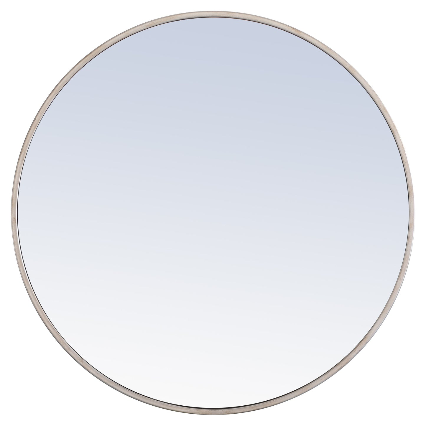 MR4036S Eternity 28" x 28" Metal Framed Round Mirror in Silver