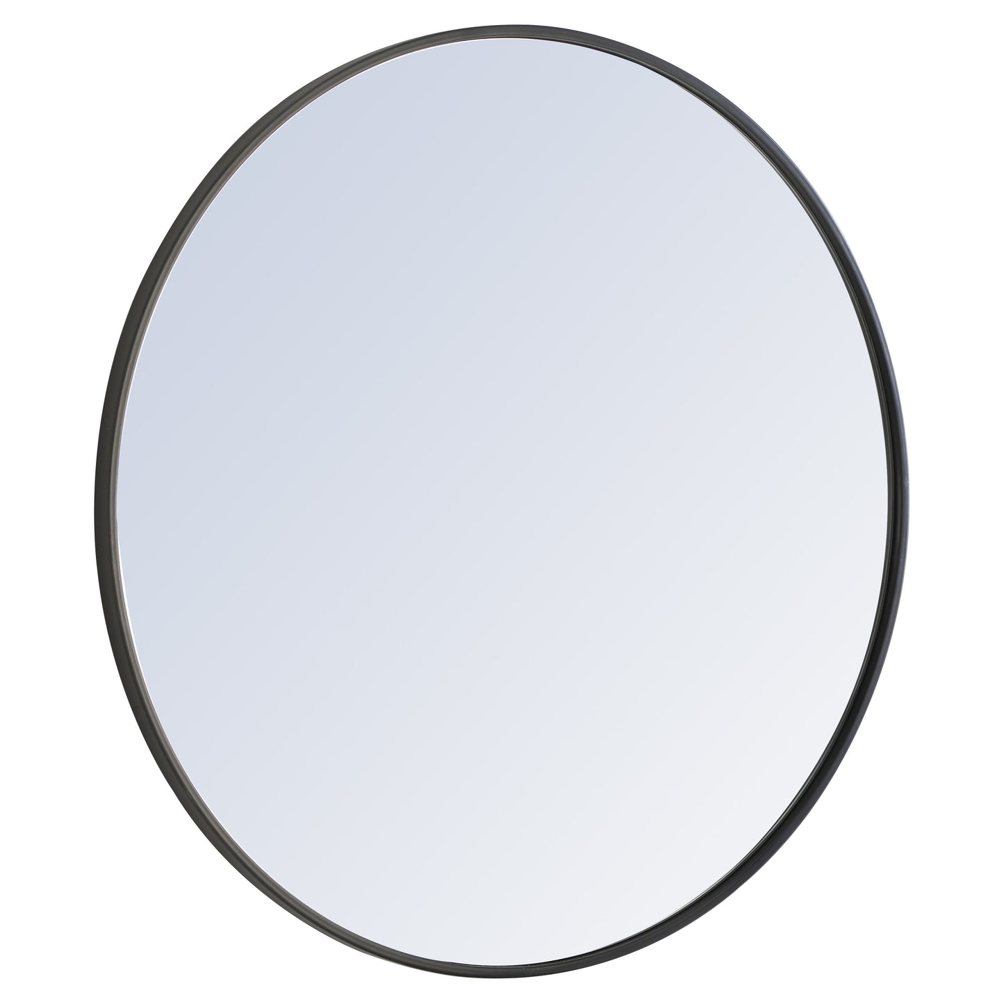 MR4037BK Eternity 32" x 32" Metal Framed Round Mirror in Black
